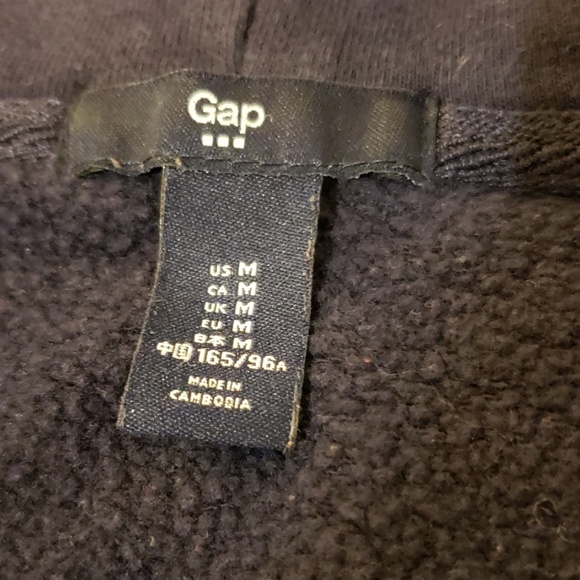 3/$20 Gap Logo Zip Up Hoodie Navy blue Medium - Picture 3 of 3